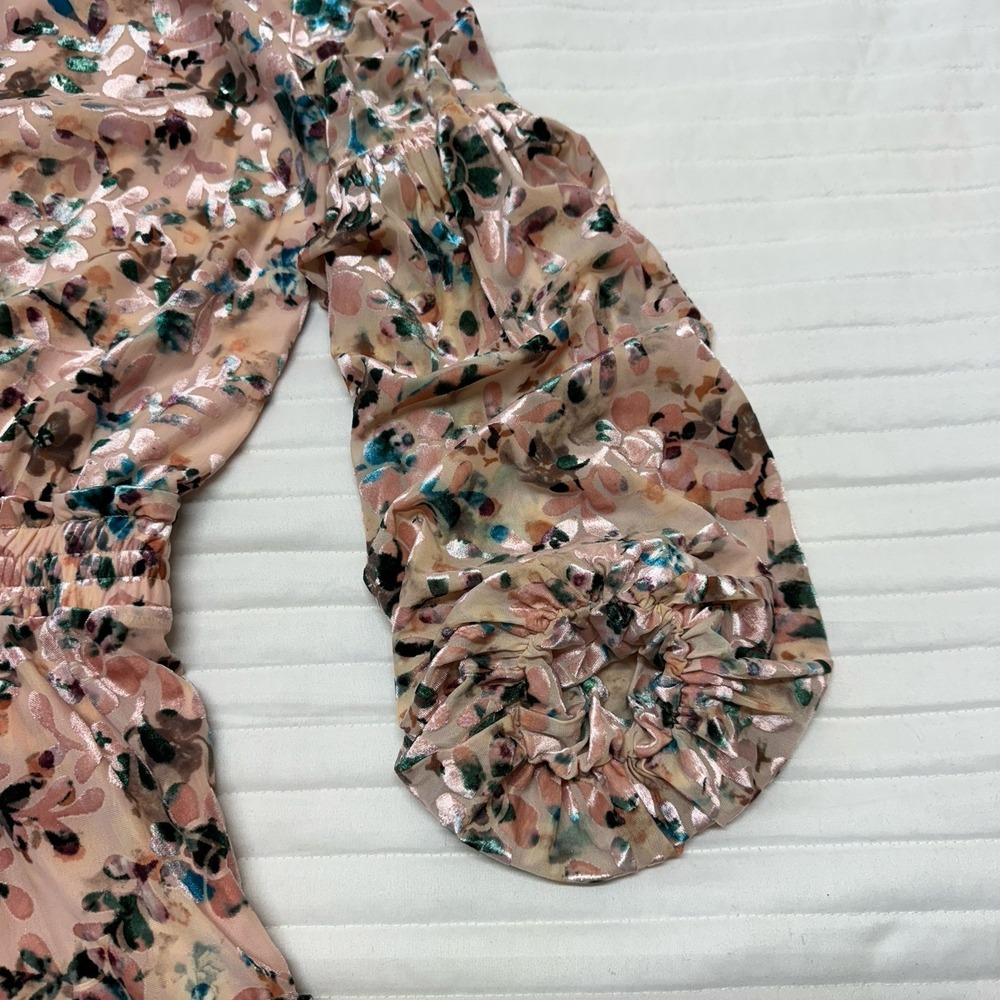 Buddy Love Women's Floral Print Elastic Waist Tiered Mini Dress Size‎ Medium - Picture 4 of 8